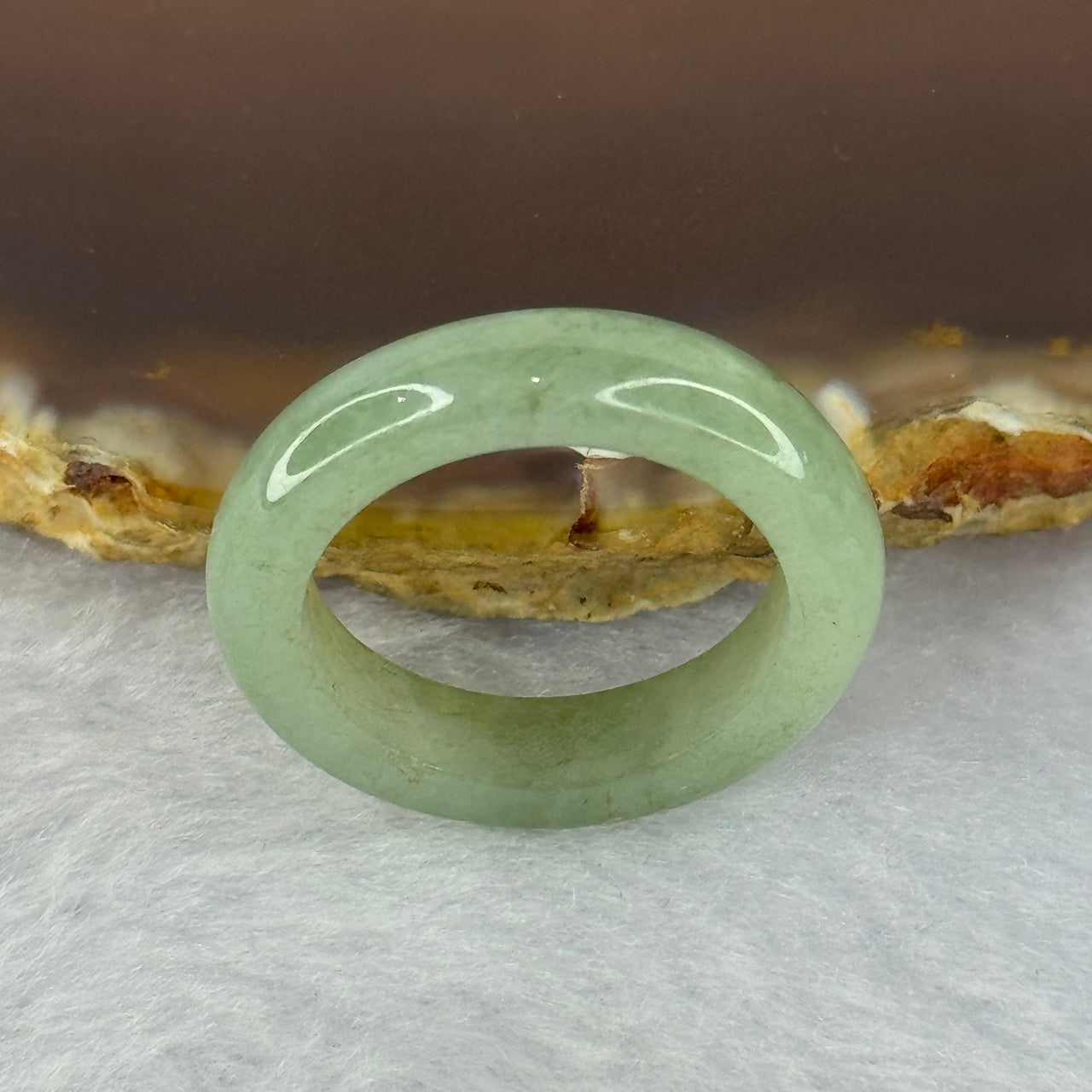 Type A Green Jadeite Ring 3.45g 5.2 by 3.8mm US7 HK15.5 - Huangs Jadeite and Jewelry Pte Ltd