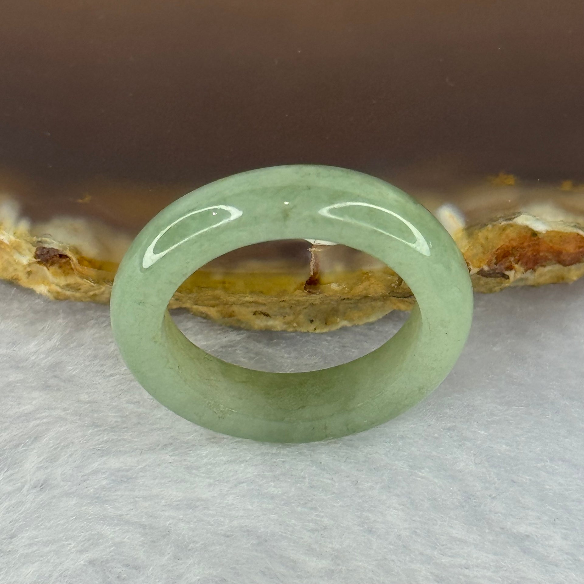 Type A Green Jadeite Ring 3.45g 5.2 by 3.8mm US7 HK15.5 - Huangs Jadeite and Jewelry Pte Ltd