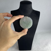 Natural Type A Light Lavender with Green Piao Hua Jadeite Double Fish Pendant 36.55g 52.1 by 6.3mm - Huangs Jadeite and Jewelry Pte Ltd