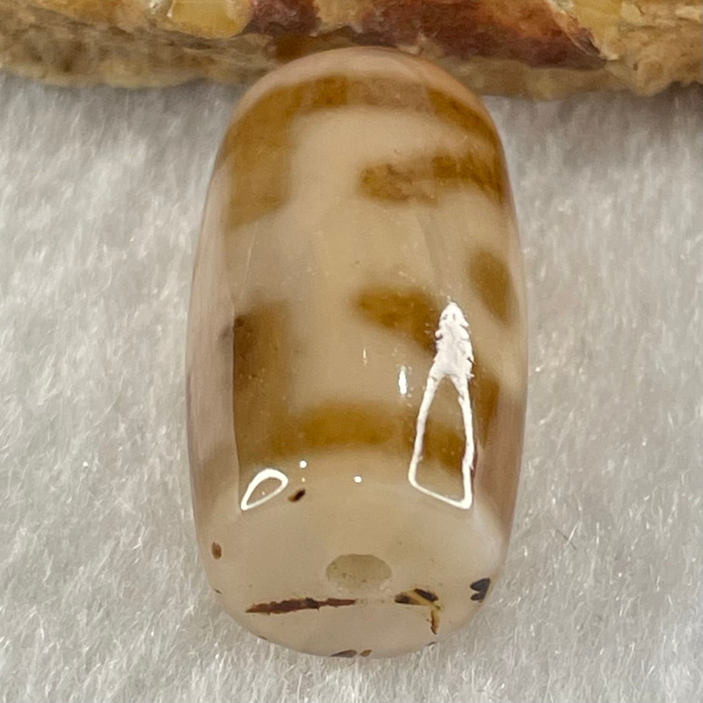 Natural Powerful Tibetan Old Oily Agate Patina Guiren Tairen Human Dzi Bead Totem Amulet Heavenly Master (Tian Zhu) 贵人天诛 4.87g 20.2 by 11.8mm - Huangs Jadeite and Jewelry Pte Ltd