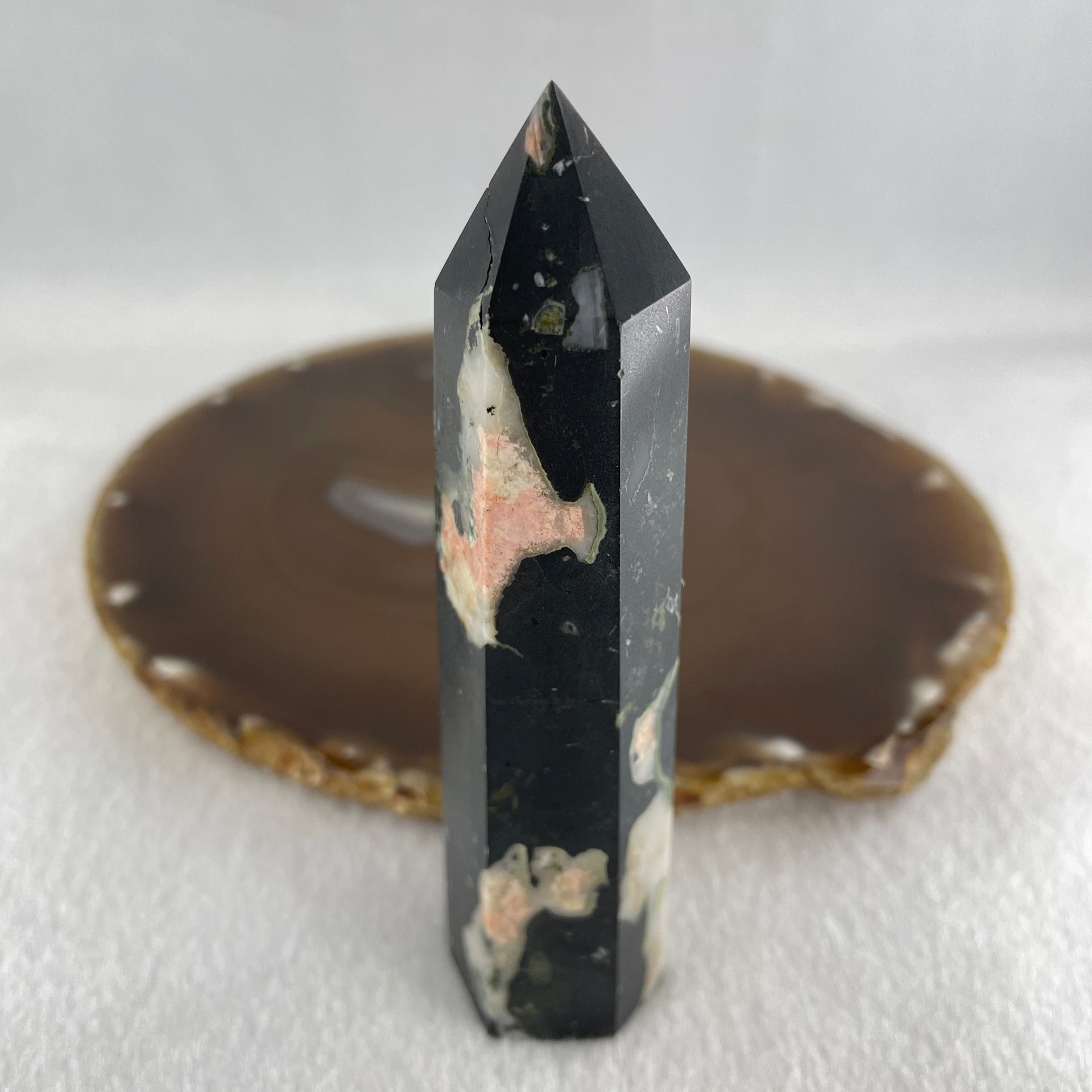 Natural Green Jasper Quartz Tower Display 103.75g 103.1 by 26.3. by 23.1mm - Huangs Jadeite and Jewelry Pte Ltd