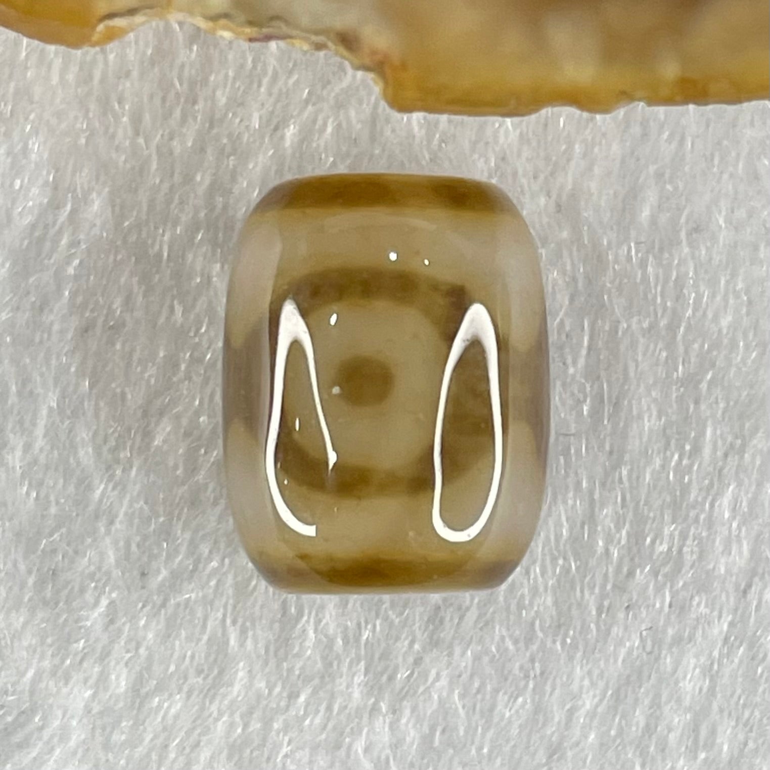 Natural Powerful Tibetan Old Oily Dark and Light Brown Agate 3 Eyes Dzi Bead Heavenly Master (Tian Zhu) 三眼天诛 2.74g 13.7 by 10.7mm - Huangs Jadeite and Jewelry Pte Ltd