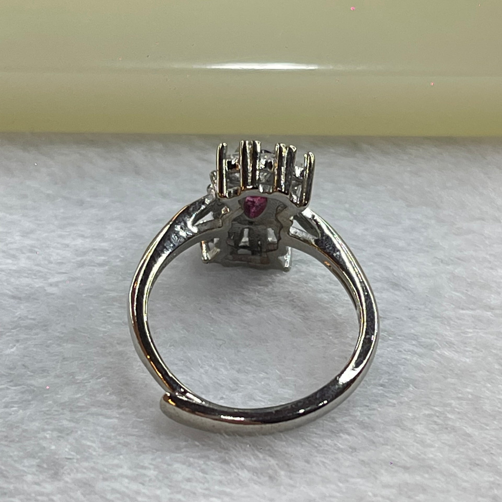 Natural Ruby in S925 Sliver Ring (Adjustable Size) 2.53g 5.8 by 4.4 by 2.8mm - Huangs Jadeite and Jewelry Pte Ltd