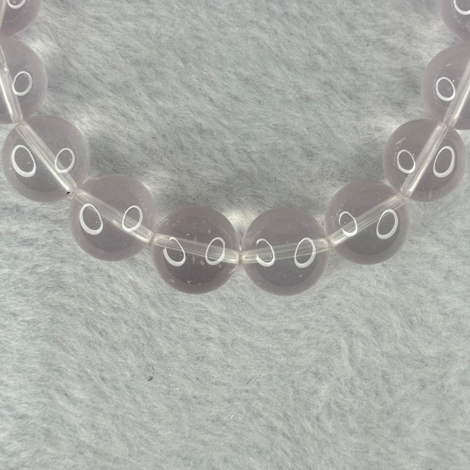 Natural Rose Quartz Beads Bracelet 天然玫瑰石英珠手链 45.08g 18.5cm 12.6mm 17 Beads - Huangs Jadeite and Jewelry Pte Ltd