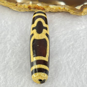 Natural Powerful Tibetan Old Oily Agate Cai Shen with Moon Sun Star Dzi Bead Heavenly Master (Tian Zhu) 财神长天珠 17.32g 58.3 by 13.7mm - Huangs Jadeite and Jewelry Pte Ltd