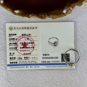 Type A Icy Light Green Jadeite Flower with Crystals in S925 Sliver Ring (Adjustable Size) 1.90g 6.0 by 2.5mm - Huangs Jadeite and Jewelry Pte Ltd