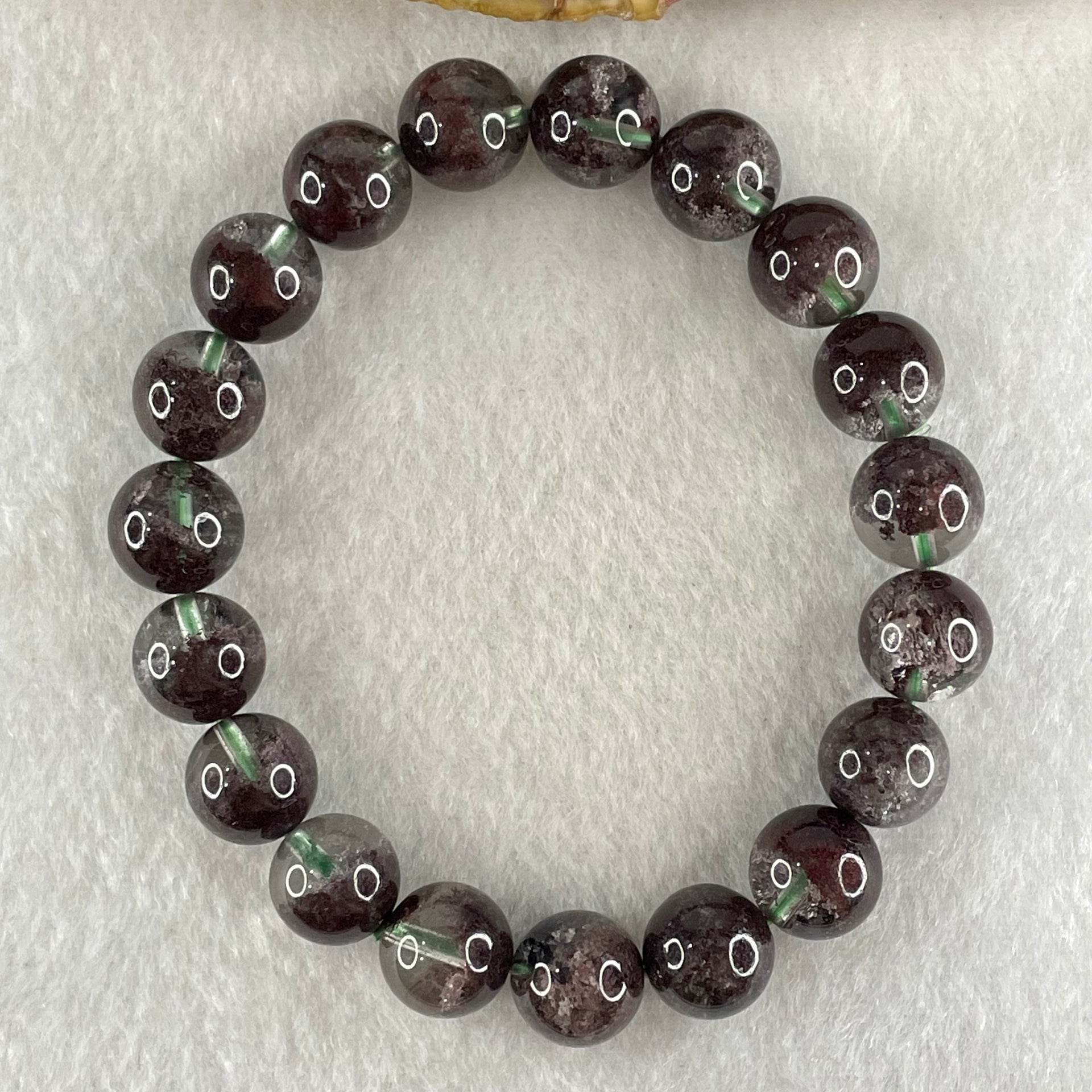 Good Grade Natural Red Phantom Quartz Beads Bracelet 31.20g 16.5cm 10.7mm 19 Beads - Huangs Jadeite and Jewelry Pte Ltd