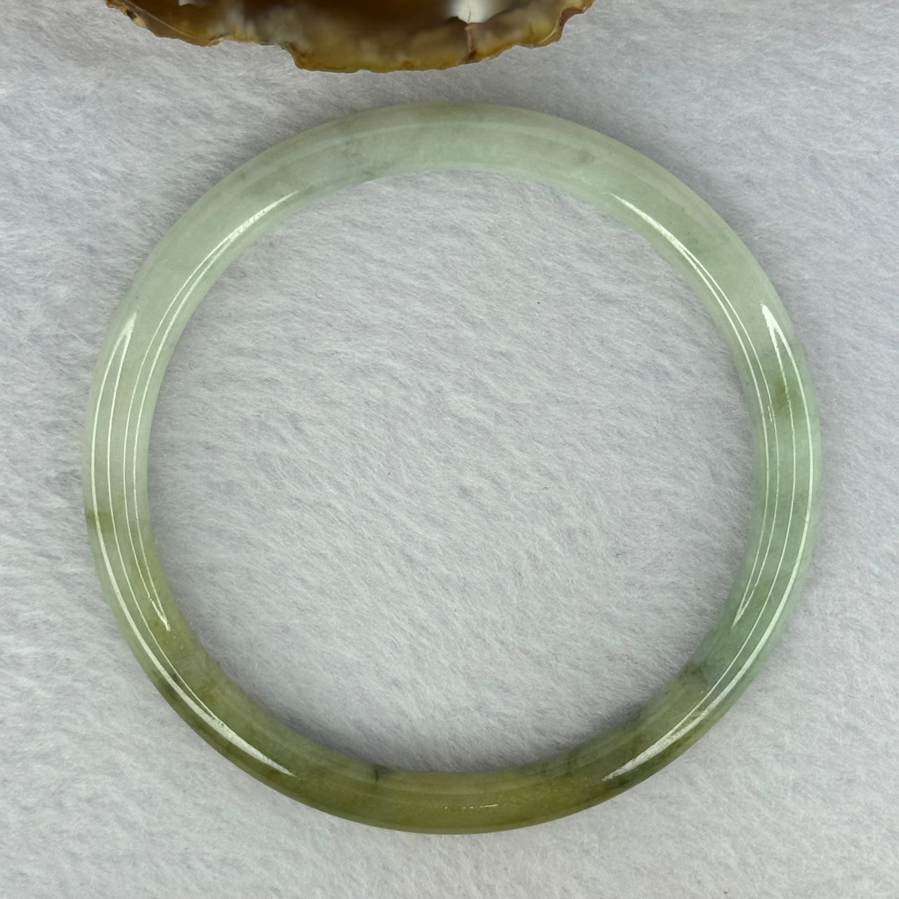 Type A Light Green and Spicy Green and Yellow Jadeite Bangle 20.99g Internal Diameter 58.9mm 6.3 by 6.6mm (Very Slight Internal Line) - Huangs Jadeite and Jewelry Pte Ltd