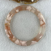 Natural Pinkish Flower Agate Bangle 45.47g Internal Diameter 59.5mm 10.0 by 10.7mm (Perfect) - Huangs Jadeite and Jewelry Pte Ltd