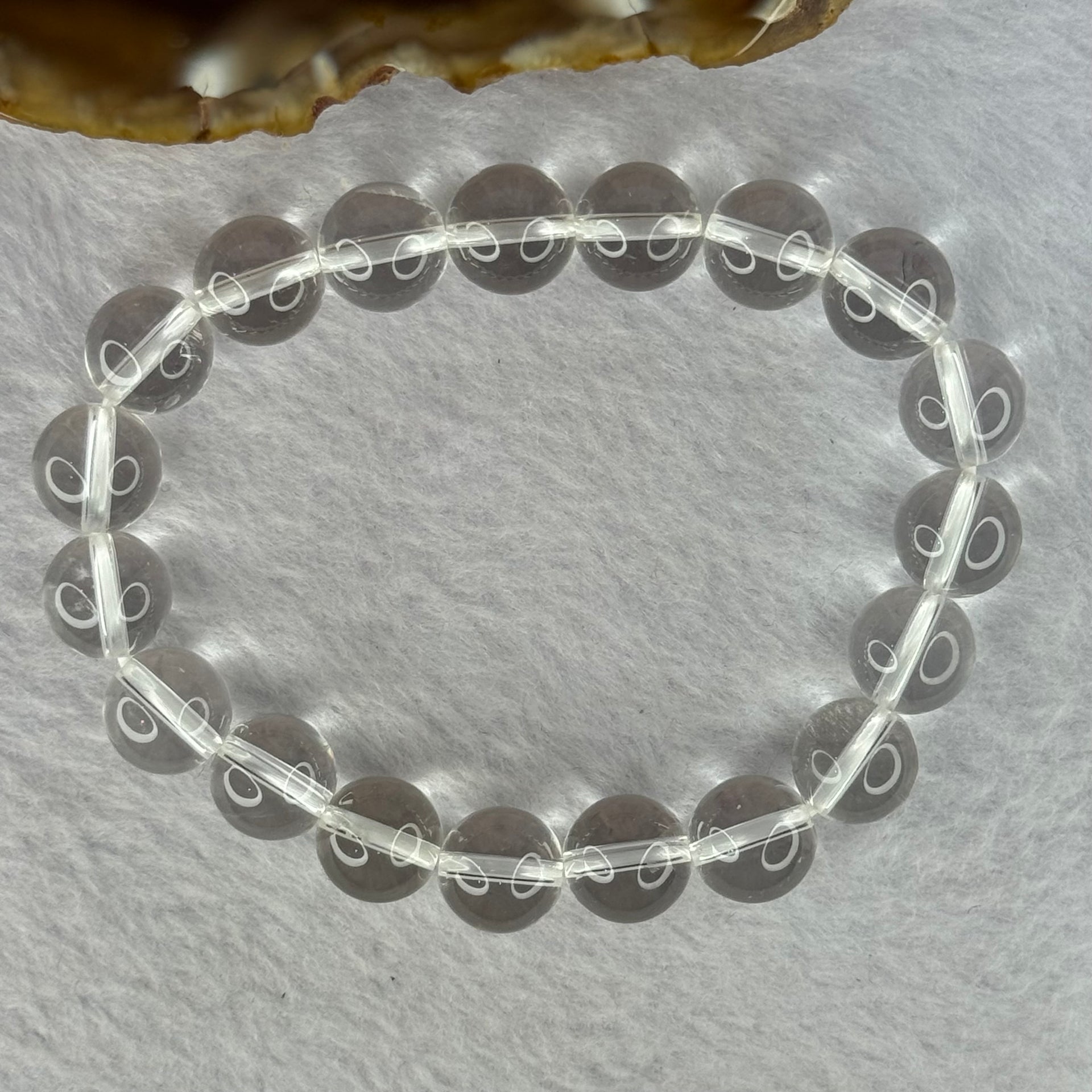 Natural Clear Quartz Bracelet 天然白水晶手链 30.76g 17cm 10.6mm 19 Beads - Huangs Jadeite and Jewelry Pte Ltd