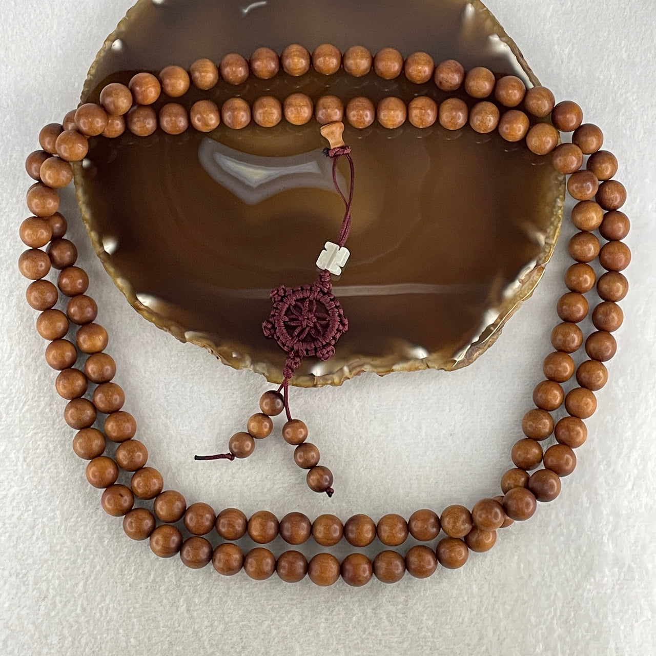 Certified Natural Sandalwood Beads Necklace 61.50g 118cm 10.1mm 108Beads - Huangs Jadeite and Jewelry Pte Ltd