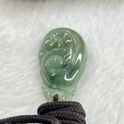 Type A Blueish Green Jadeite Ruyi Pendent 9.01g 31.5 by 17.5 by 7.5mm - Huangs Jadeite and Jewelry Pte Ltd
