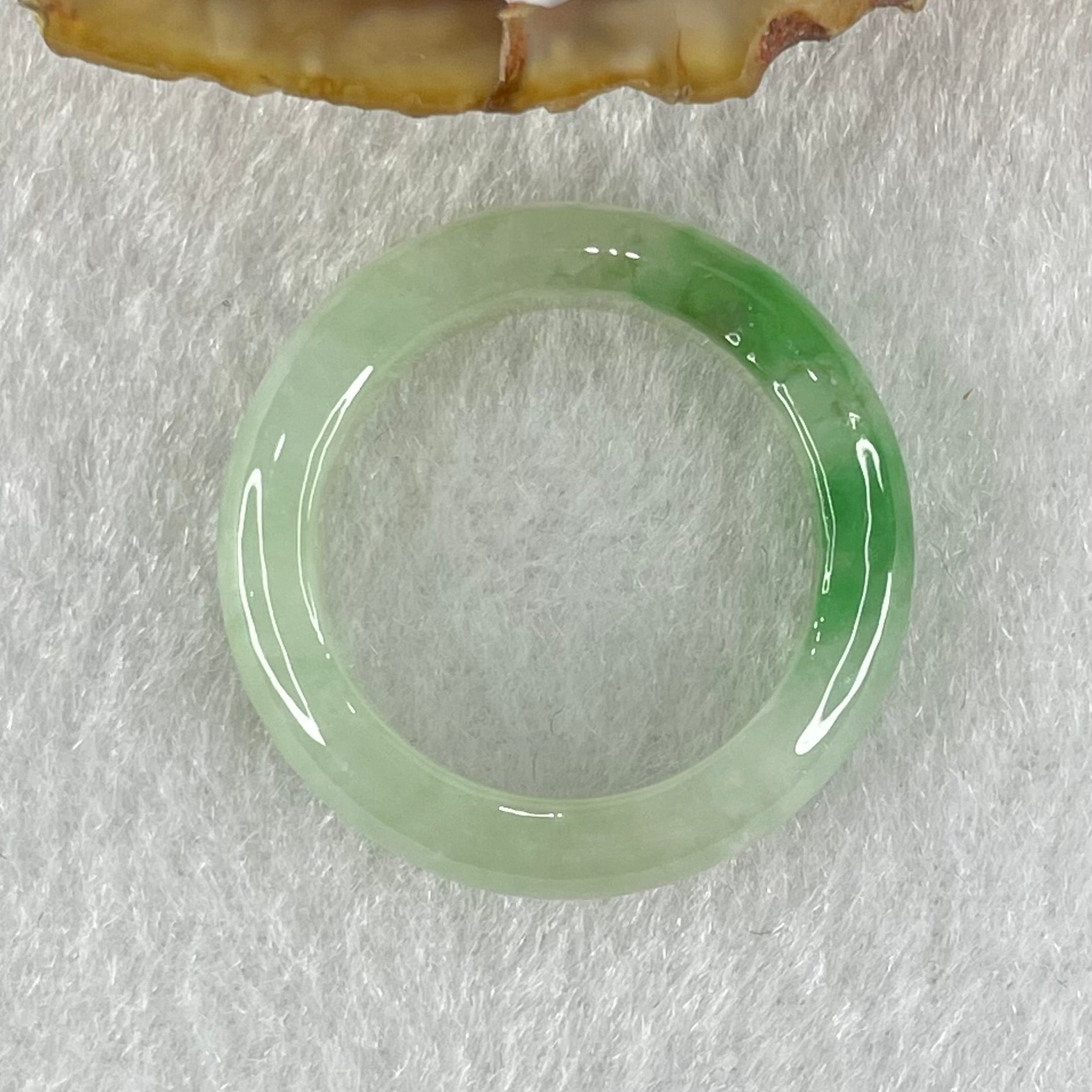 Type A Light Green with Emerald Green Patches Jadeite Ring 3.68g 5.7 by 3.6mm US7.5 HK16.5 - Huangs Jadeite and Jewelry Pte Ltd