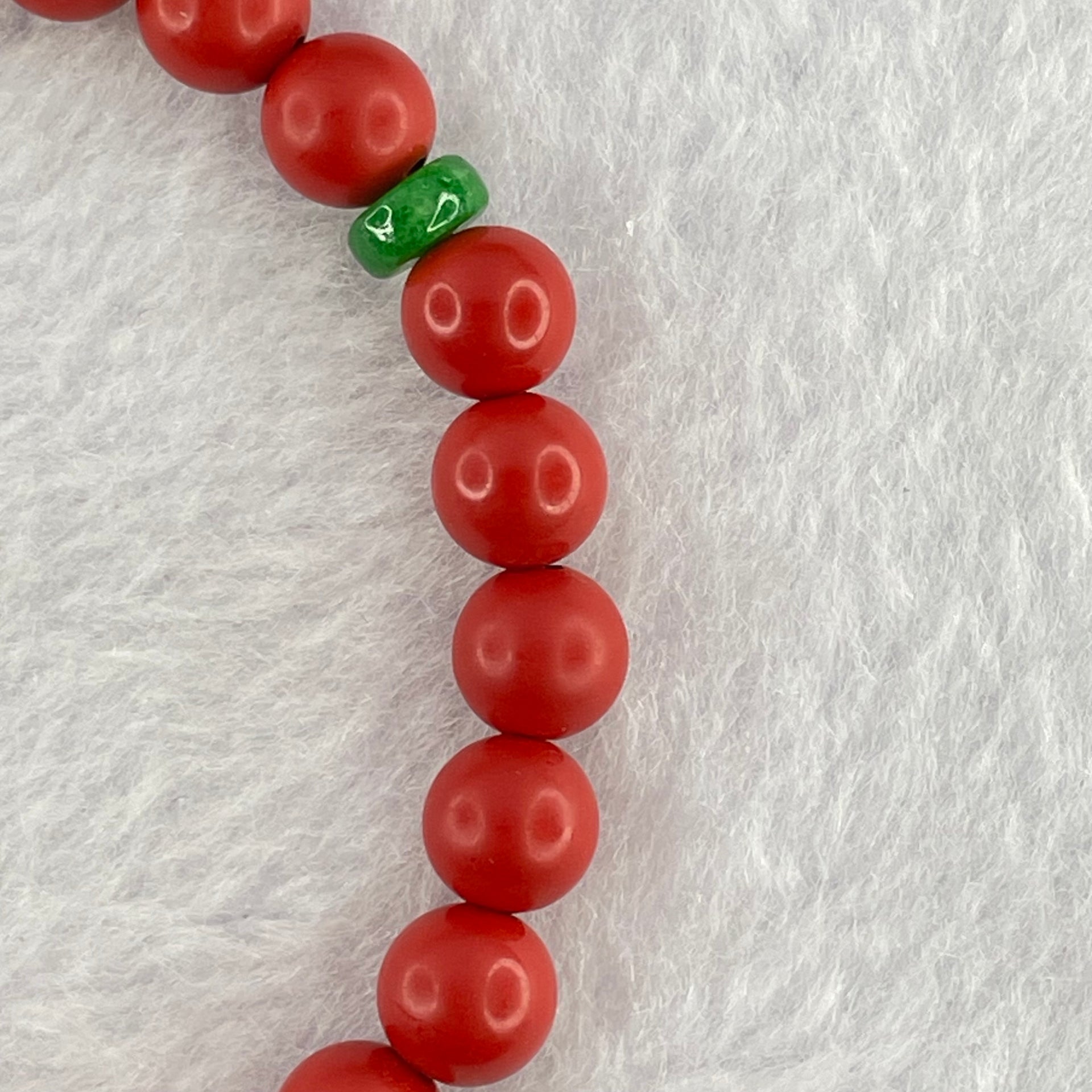 Natural Red Cinnabar Beads Bracelet with Fu Charm and Agate Skull 22.20g 16cm 13.2 by 13.3 by 8.4mm 7.2mm 21 Beads - Huangs Jadeite and Jewelry Pte Ltd