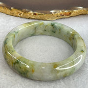 Type A Lavender with Green and Yellow Piao Hua Jadeite Bangle Internal Diameter 54.0mm 74.77g 15.1 by 9.6mm (External Line) - Huangs Jadeite and Jewelry Pte Ltd