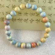 Natural Rainbow Gobi Agate Beads Bracelet 14.70g 15cm 7.9mm 23 Beads - Huangs Jadeite and Jewelry Pte Ltd