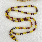 Natural Mixed Color (Red and Yellow) Amber Beads Necklaces 9.34g 5.3mm 110 + 12 Beads (Slight Rough on few Beads) - Huangs Jadeite and Jewelry Pte Ltd