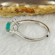 Green Cubic Zirconia in S925 Sliver Ring (Adjustable Size) 2.69g 6.3 by 4.5mm - Huangs Jadeite and Jewelry Pte Ltd