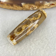 Natural Powerful Tibetan Old Oily Agate 5 Eyes Lightning Dzi Bead Heavenly Master (Tian Zhu) 五眼闪电天珠 9.26g 39.2 by 12.2mm - Huangs Jadeite and Jewelry Pte Ltd