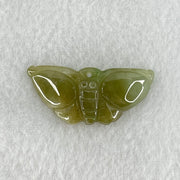 Type A Brownish Green Jadeite Butterfly Pendant 3.44g 32.9 by 14.8 by 6.1mm - Huangs Jadeite and Jewelry Pte Ltd
