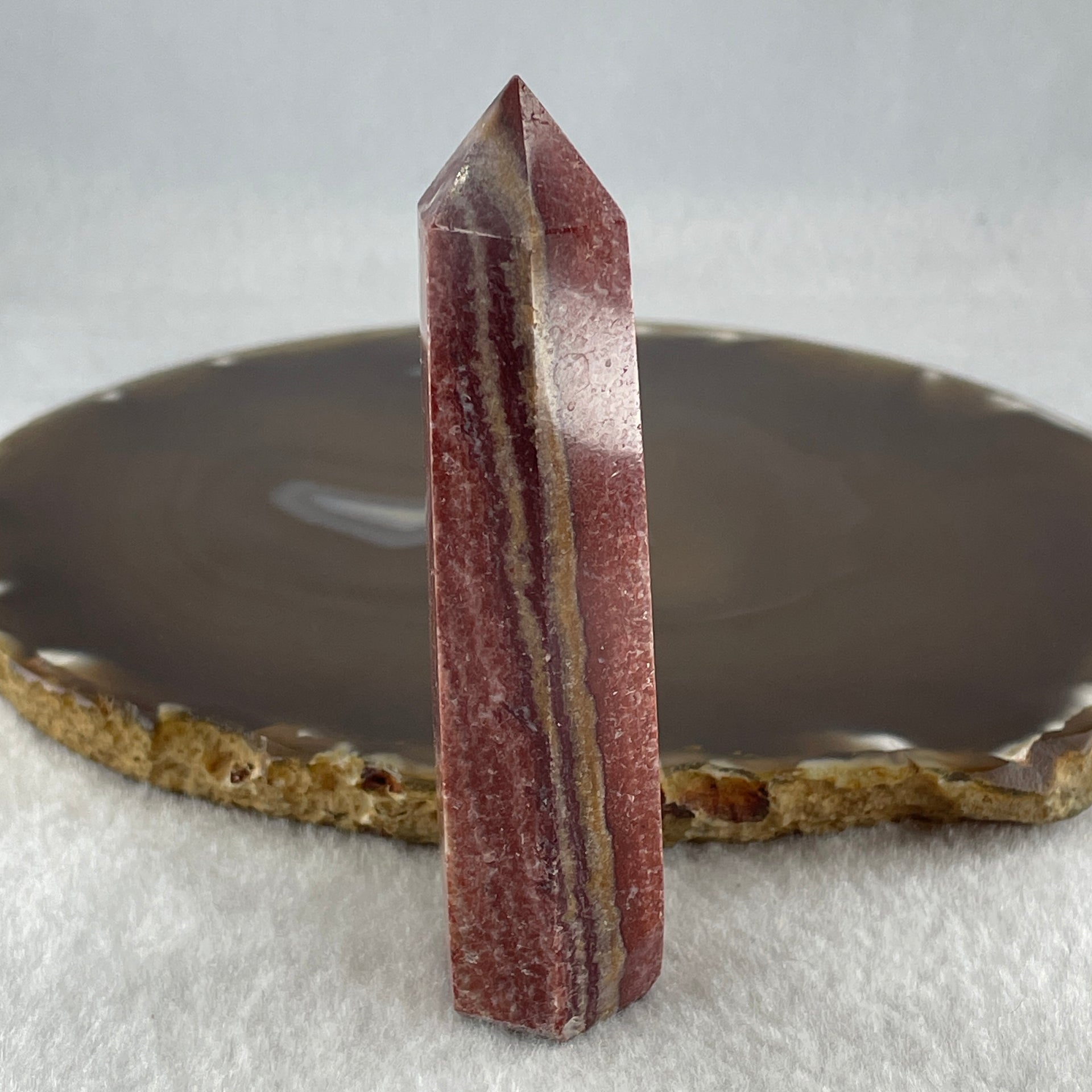 Natural Red Rhyolite Jasper Tower Display 64.59g 23.7 by 19.5 by 84.8mm - Huangs Jadeite and Jewelry Pte Ltd