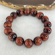 Natural Red Tiger Eye Quartz Beads Bracelet 43.02g 17cm 12.5mm 16 Beads - Huangs Jadeite and Jewelry Pte Ltd