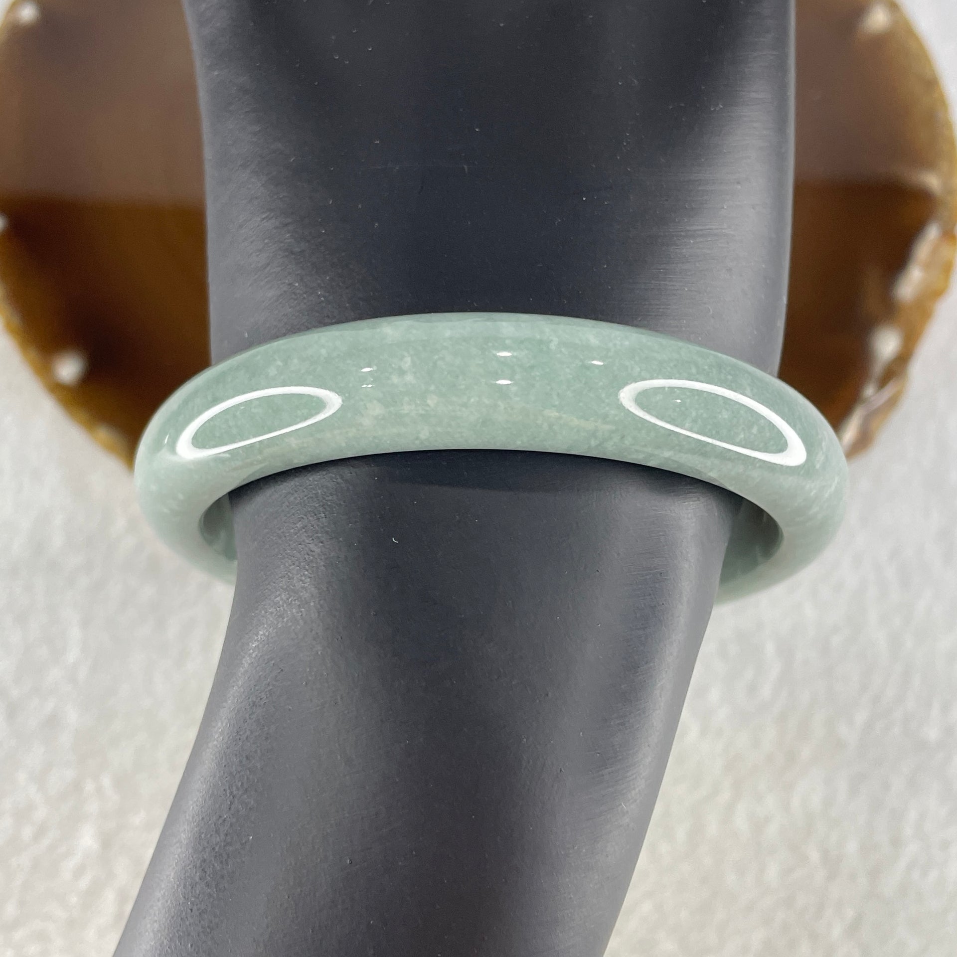 Type A Full Green Bangle 48.97g inner Dia 59.4mm 12.0 by 7.4mm (NO LINE) - Huangs Jadeite and Jewelry Pte Ltd