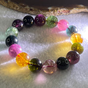 Good Grade Natural Tourmaline Crystal Bracelet 电气石 39.27g 15.5cm 11.8mm 16 Beads - Huangs Jadeite and Jewelry Pte Ltd