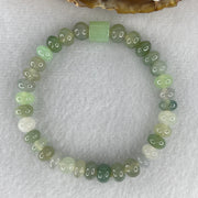 Natural Type A Muti Green Jadeite Donut with Lulutong Charm Bracelet 18.94g 15cm 7.6mm 33 Beads - 8.2 by 8.4mm Lulutong - Huangs Jadeite and Jewelry Pte Ltd