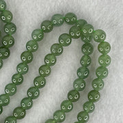 Type A Full Green Jadeite Beads Necklace 52.96g 68cm 6.7mm 108 Beads - Huangs Jadeite and Jewelry Pte Ltd