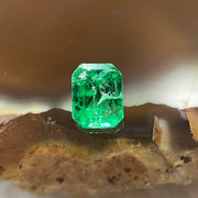 Natural Colombia Vivid Green Emerald (Beryl) Cut-Cornered Rectangular Step cut 0.41ct 4.9 by 3.8 by 3.0mm - Huangs Jadeite and Jewelry Pte Ltd