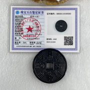 Type A Opaque Black Omphacite Jadeite Ancient Coin Pendant 31.55g 43.8 by 7.0mm - Huangs Jadeite and Jewelry Pte Ltd