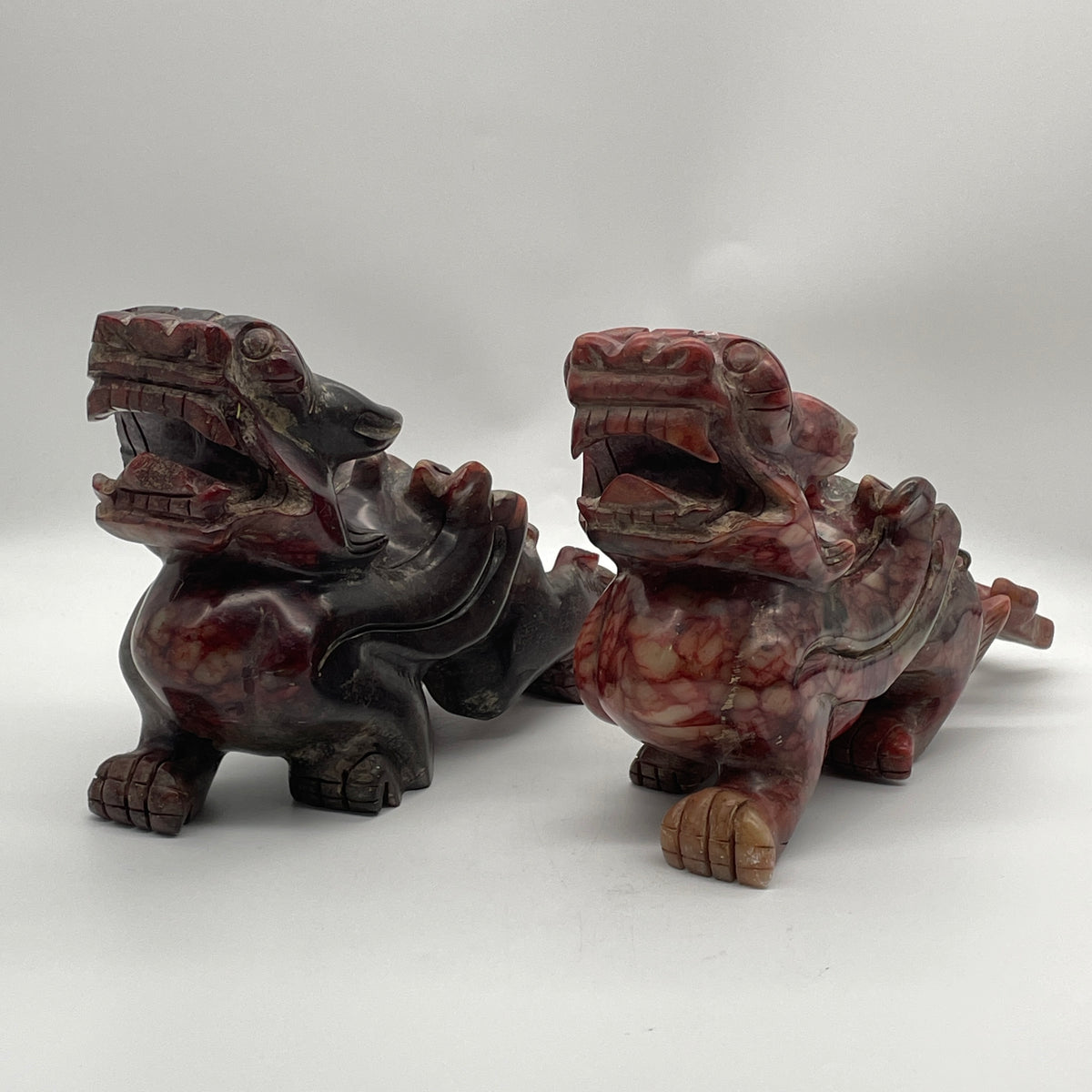 Antique Old Jade (Guyu) Pair of Pixiu Display Total Weight 7,578.9g Each About 270.0 by 85.0 by 175.0mm