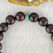 Natural Blood Rosewood with Variscite Beads Bracelet 天然血檀寿山石手链 8.27g 15cm 8.7mm 3 Beads 8.5mm 18 Beads - Huangs Jadeite and Jewelry Pte Ltd