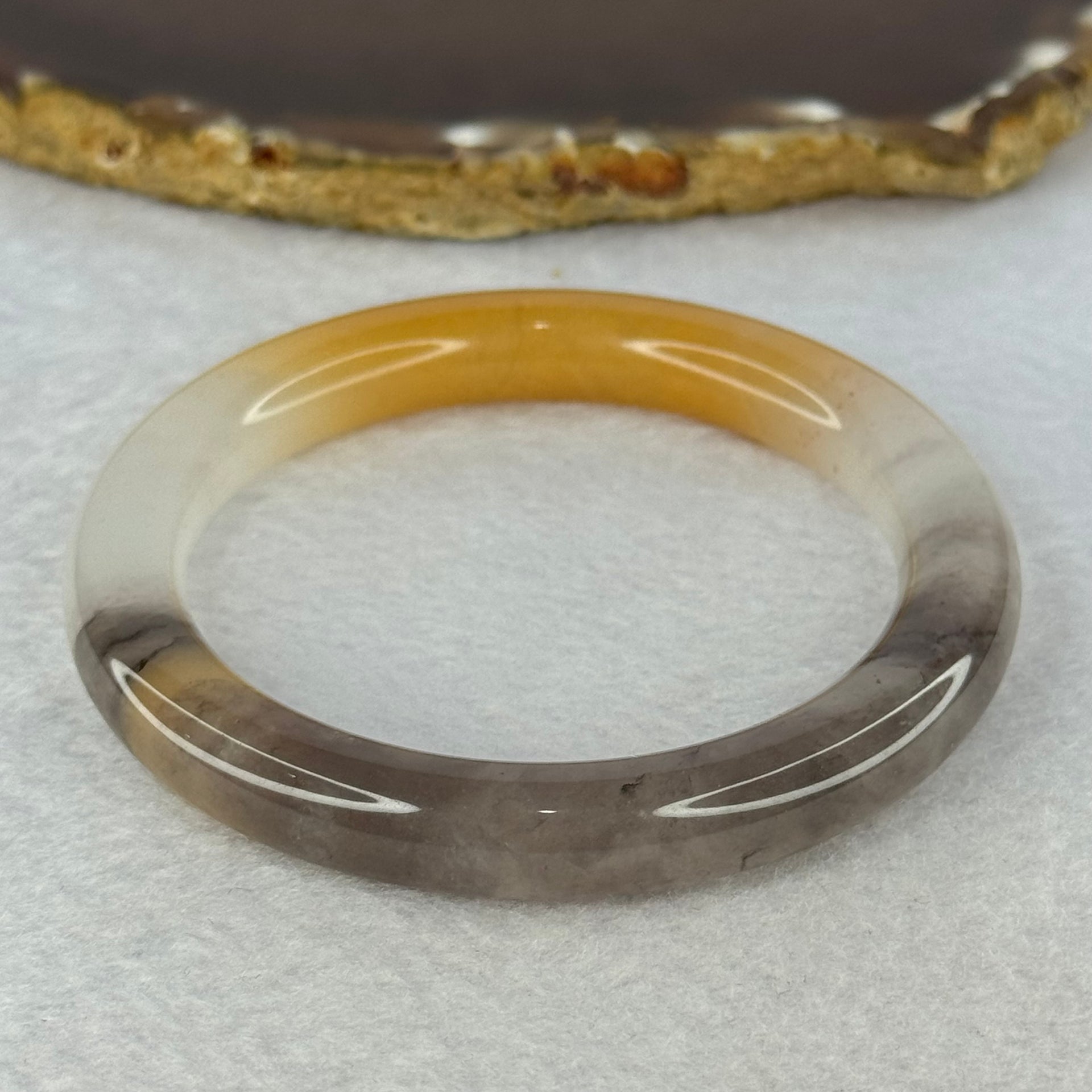 Transparent Purple White Yellow Quartzite Jade Bangle 天山玉手镯 56.3mm 39.75g 9.6 by 9.6mm - Huangs Jadeite and Jewelry Pte Ltd