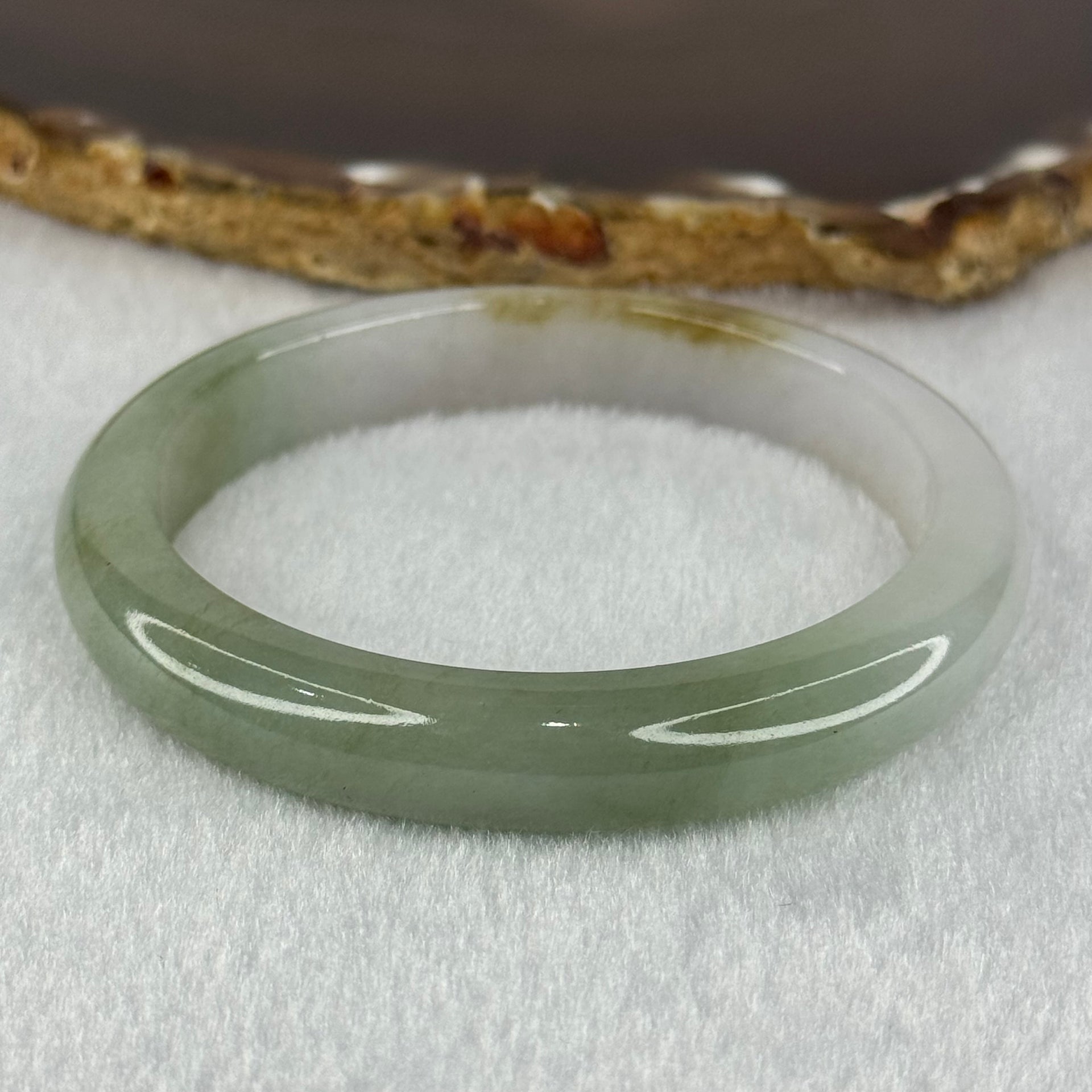 Type A Green and Lavender with Yellowish Brown Patch Bangle 42.15g 10.2 by 7.4 mm Internal Diameter 55.3 mm (Slight Internal Lines) - Huangs Jadeite and Jewelry Pte Ltd