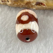 Natural Powerful Tibetan Old Oily Agate 3 Eyes Dzi Bead Heavenly Master (Tian Zhu) 三眼天诛 2.41g 14.5 by 10.1mm - Huangs Jadeite and Jewelry Pte Ltd