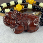 Natural African Rosewood Pixiu Handplay 天然非洲紫檀貔貅手把件 53.34g 60.7 by 35.3 by 36.6mm - Huangs Jadeite and Jewelry Pte Ltd