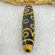 Natural Powerful Tibetan Old Oily Dark and Light Brown Agate 15 Eyes Dzi Bead Heavenly Master (Tian Zhu) 十五眼天诛 14.29g 58.3 by 13.2mm - Huangs Jadeite and Jewelry Pte Ltd