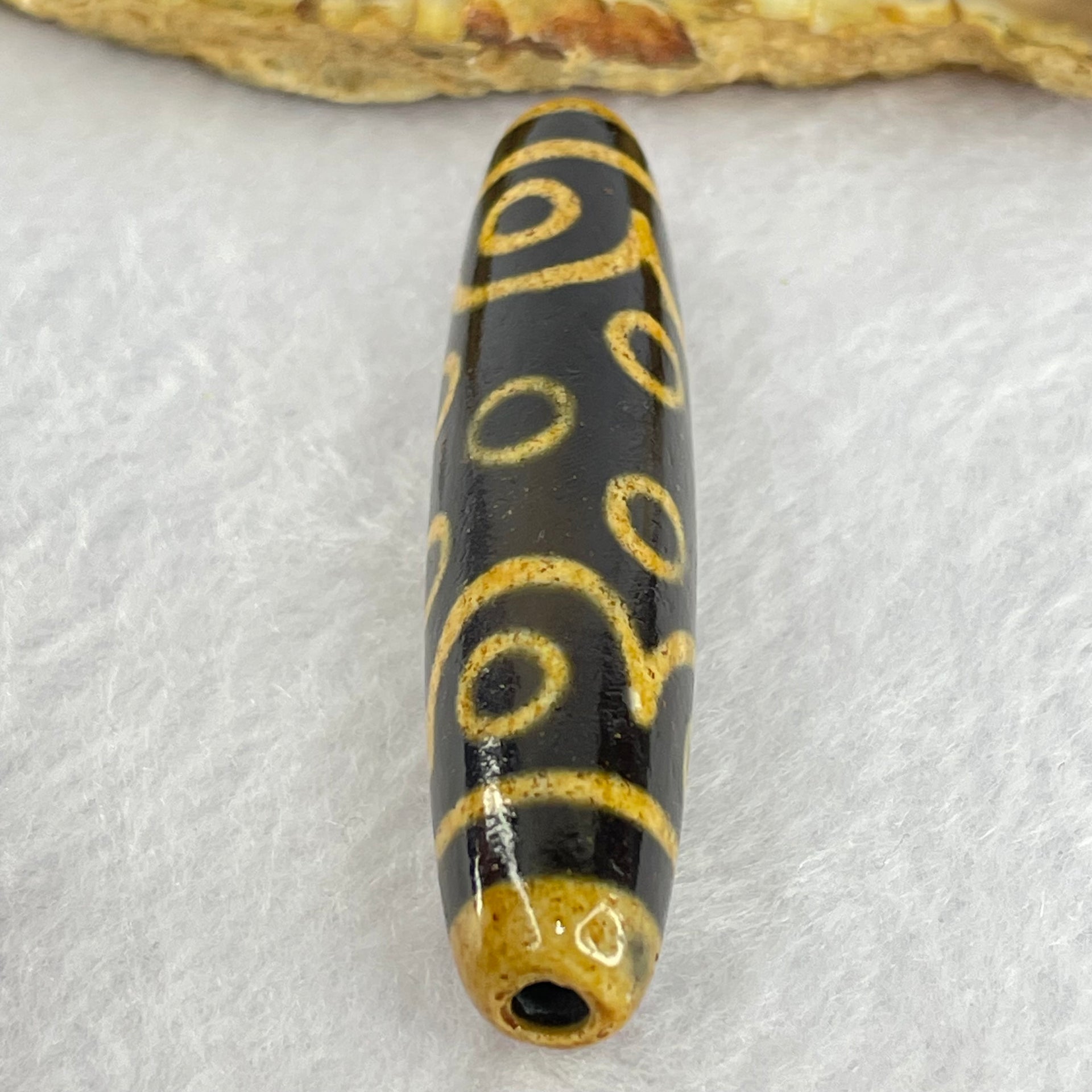 Natural Powerful Tibetan Old Oily Dark and Light Brown Agate 15 Eyes Dzi Bead Heavenly Master (Tian Zhu) 十五眼天诛 14.29g 58.3 by 13.2mm - Huangs Jadeite and Jewelry Pte Ltd