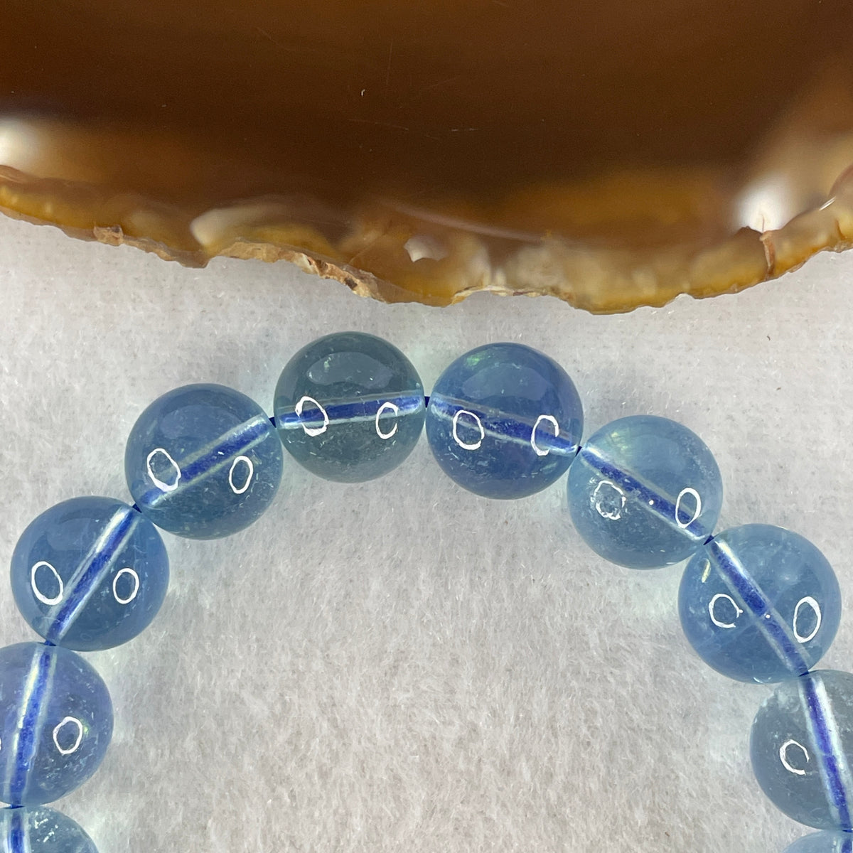 Certified Good Grade Natural Aquamarine Beads Bracelet | 16cm with 17 Beads 12.3mm (42.63g | Ocean Blue Translucency | Throat & Third Eye Chakra Harmony, Tranquil Communication & Serene Wealth Shield)