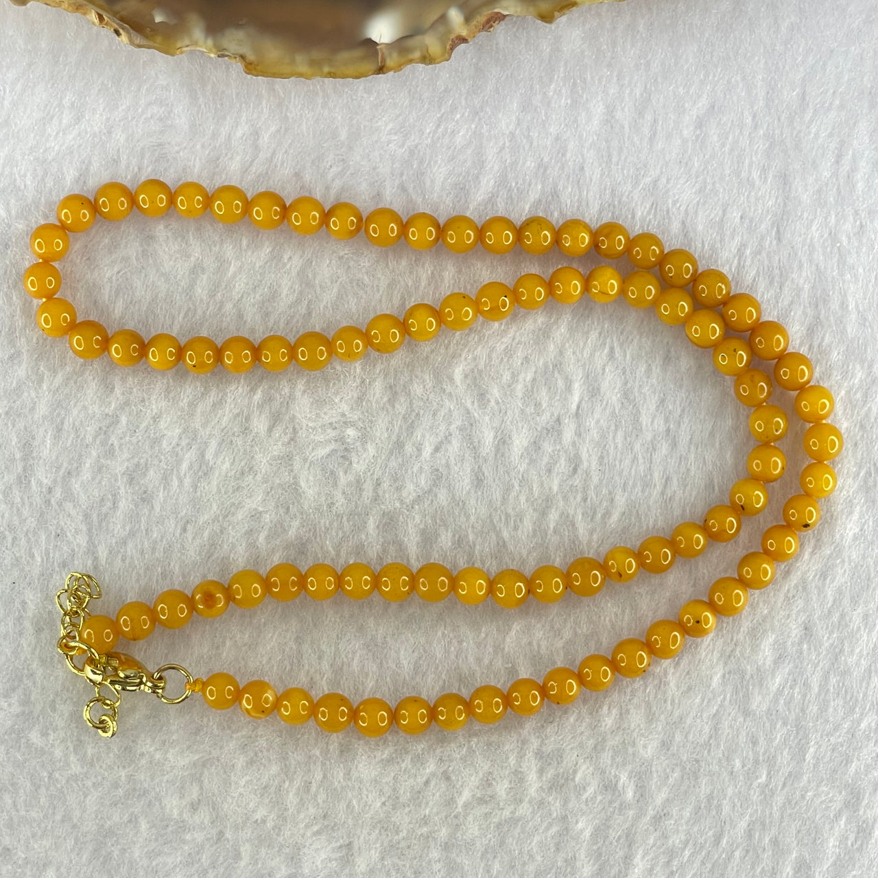 Natural Butterscotch Amber Beads Necklace 5.77g 40cm 4.9mm 86 Beads - Huangs Jadeite and Jewelry Pte Ltd