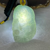 Rare Type A Semi Icy Translucent Sky Blue (Faint Blueish Green) Jadeite Dragon Pendant including Necklace 罕见A货冰糯总天空蓝翡翠龙牌 65.11g 65.67 by 41.90 by 12.10mm with NGI Cert No. 82823873 - Huangs Jadeite and Jewelry Pte Ltd