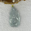 18K Yellow Gold Type A Icy Sky Blue Jadeite Nine Tail Fox Pendent  18K黄金冰天空蓝翡翠九尾狐牌 5.12g 39.5 by 21.1mm 4.5mm - Huangs Jadeite and Jewelry Pte Ltd