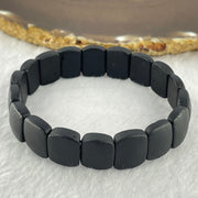 Natural Dark Matt Black Amber Beads Bracelet 天然大黑天翁琥珀手链 11.20g 17cm 14.5 by 11.2 by 5.1mm 18pcs - Huangs Jadeite and Jewelry Pte Ltd
