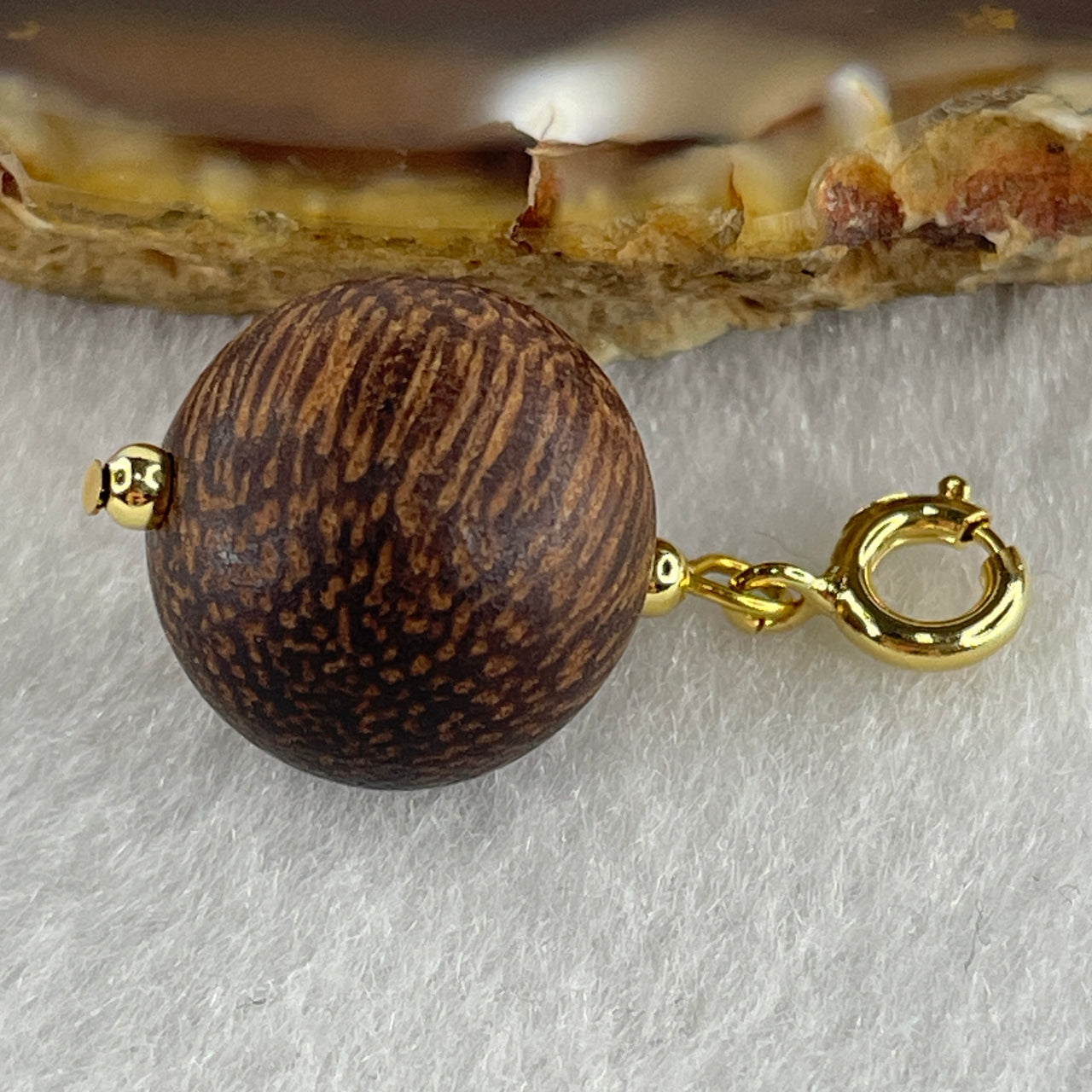 Natural Agarwood Bead Charm 1.93g 14.8mm (Very Slightly Scented)