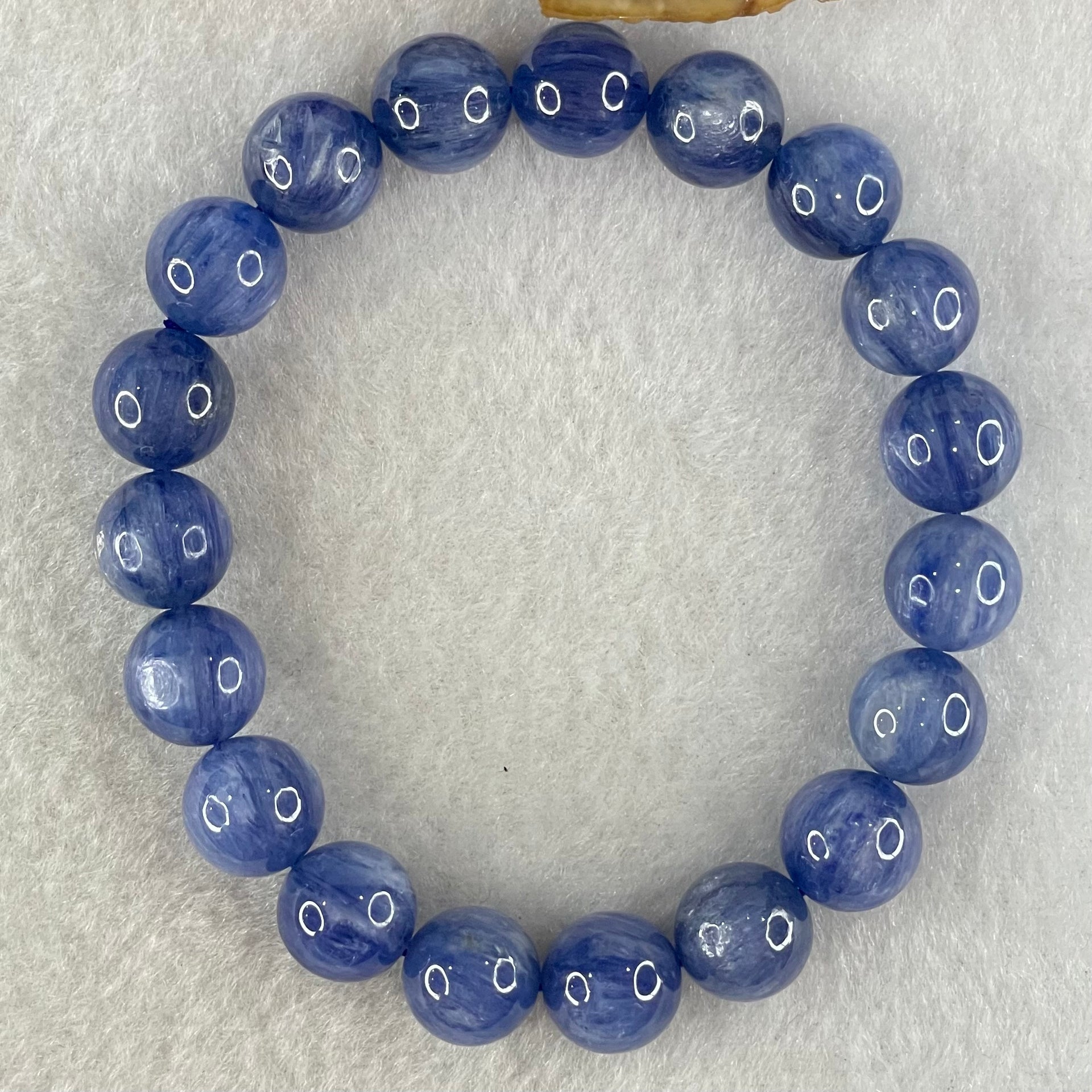 Natural Blue Kyanite Beads Bracelet 39.93g 16.5cm 10.8mm 19 Beads - Huangs Jadeite and Jewelry Pte Ltd