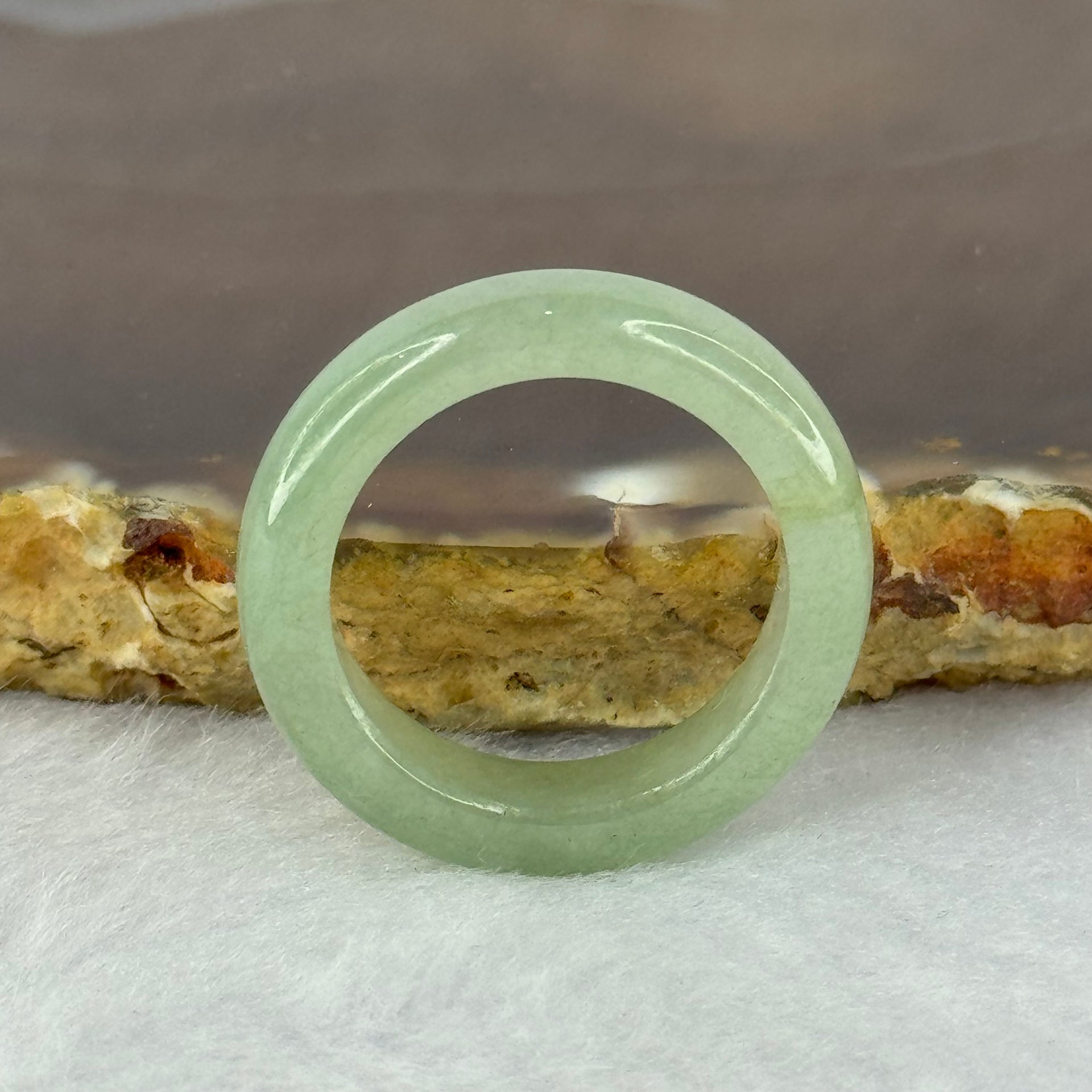 Type A Green Jadeite Ring 3.65g 5.8 by 3.8mm US7.25 HK16 - Huangs Jadeite and Jewelry Pte Ltd
