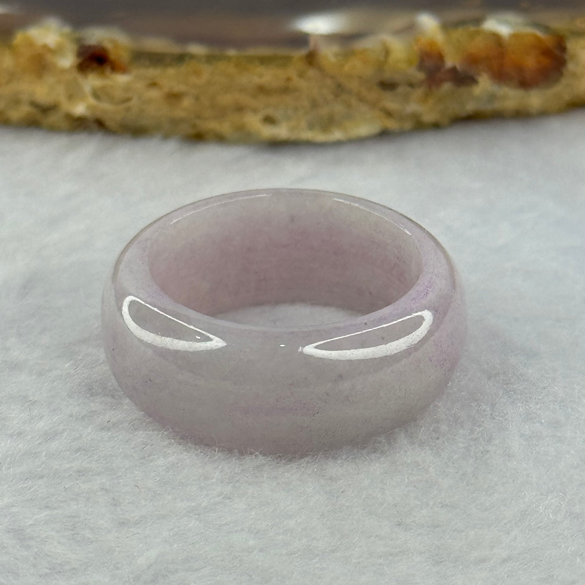 Type A Lavender Jadeite Ring 6.85g 10.0 by 3.8mm US9.5 HK21.5 - Huangs Jadeite and Jewelry Pte Ltd