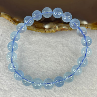 Natural Aquamarine Bracelet 天然海蓝宝石手链 19.74g 16cm 8.7mm 22 Beads - Huangs Jadeite and Jewelry Pte Ltd